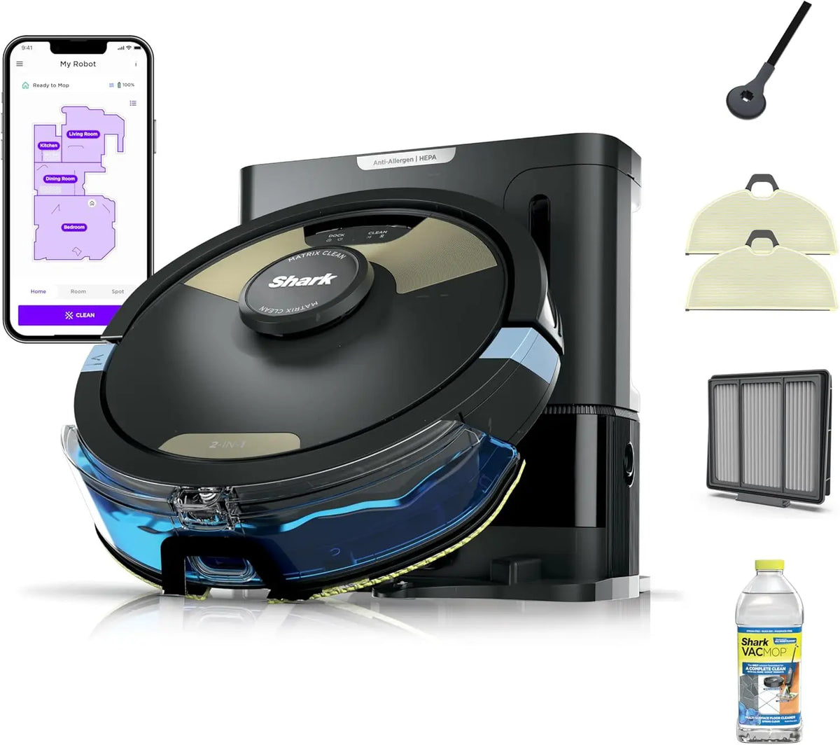Matrix Plus Robot Cleaner– 2-in-1 Self-Emptying Robot Vacuum & Mop