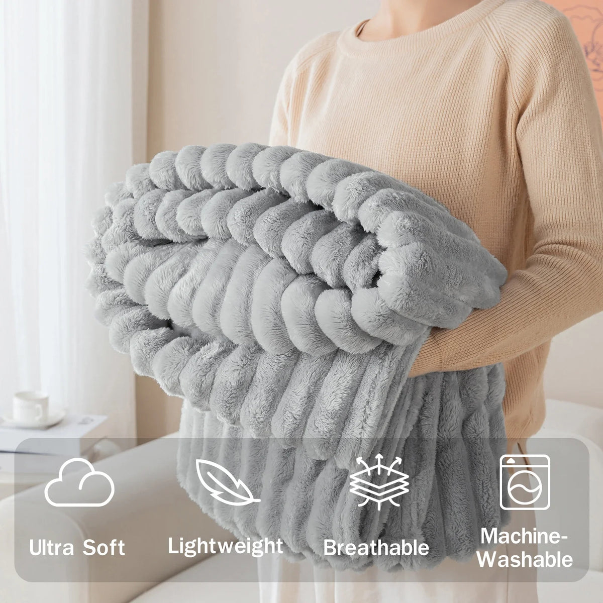 Cozy Flannel Nap Blanket – Ultra-Soft Plush Throw for Couch & Bed